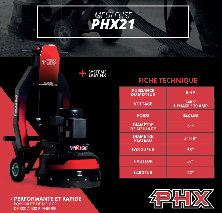 21" floor grinder PHX21